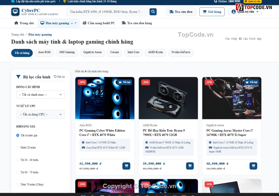 website bán máy tính,bán website,web máy tính